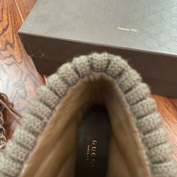 Gucci 2012 Brown Angeo Lace Up Heeled Bootie - Size 38 - Picture 11 of 16